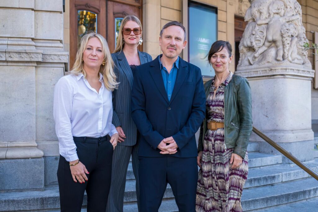 Sandra Lewinsson, Frida Edmab, Oskar Ekström and Hedda Krausz Sjögren of Colombine Theatre Agency. Photo: Pelle T Nilsson.